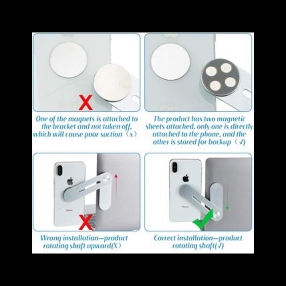 2pk Smart Point Magnetic Phone Bracket Silver - Picture 5 of 5